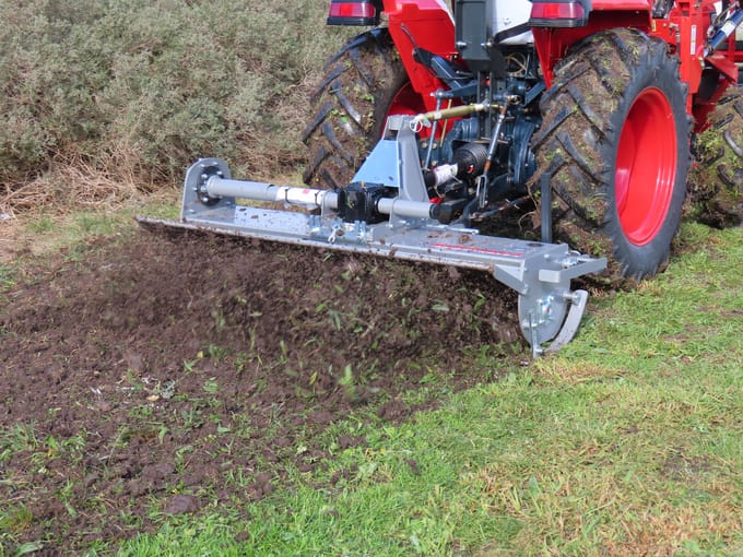 AGMAX RH155 rotary hoe in action.
